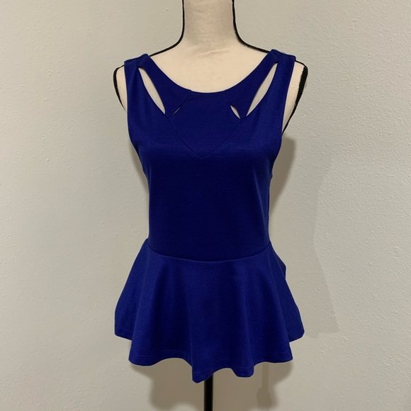 Urban Outfitters Peplum Cut Out Top - Picture 1 of 8
